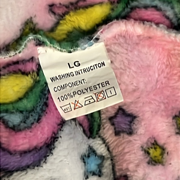 Girls Unicorn Hooded Plush Bathrobe Soft Kawaii Fleece Robe Swim Cover-Up Sz. 12 - Picture 7 of 7